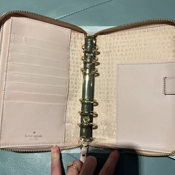 kate spade wellesley pink zip around leather planner agenda - Picture 5 of 13
